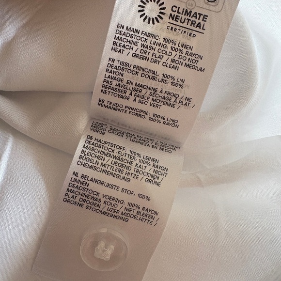 NEW Reformation Everett Mini Dress Truly White Blue Floral Linen | US 4 UK 8 - Picture 17 of 17